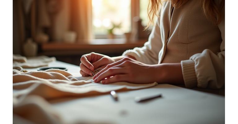 Artesana trabajando en su taller de costura