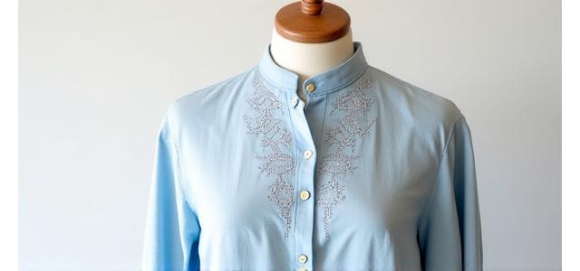 Camisa de algodón con detalles bordados