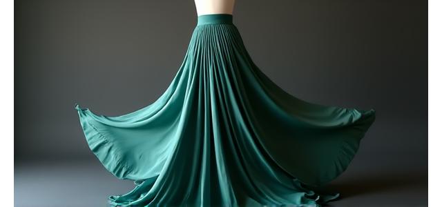 Falda larga de seda natural